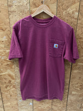 Vintage 90s Carhartt heather burgundy pocket logo t-shirt size small boxy fit